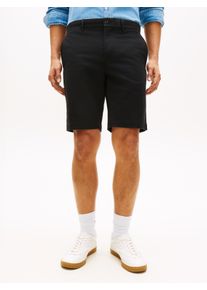 Chinoshorts Tommy Hilfiger "DENTON", Damen, Gr. 36, N-Gr, schwarz, Web, Obermaterial: 97% Baumwolle, 3% Elasthan, gerade kniefrei, Hosen Chinoshorts, gerade Form, schlichtes Design