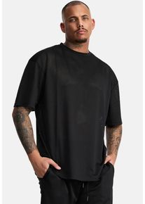 Oversize-Shirt Trueprodigy "Daniel Logo Print Oversized Rundhals Meshware", Damen, Gr. S, schwarz, Obermaterial: 100% Polyester PES., Rundhals, Shirts Oversize-Shirt