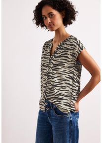 Shirttop Street One, Damen, Gr. 44, espresso braun, Jersey, Obermaterial: 50% Baumwolle, 50% Modal, l&auml;ssig geschnitten h&uuml;ftbedeckend, Rundhals, abgesteppte Kante, Tops Shirttop, Sommershirt im Leo-Look