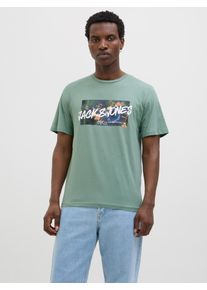 Jack & Jones Print-Shirt JACK & JONES "JJHAWAII SHAPE TEE SS CREW NECK", Damen, Gr. S, gr&uuml;n (iceberg gr&uuml;n), Jersey, Obermaterial: 100% Baumwolle, bedruckt, regular fit, Rundhals, Shirts Print-Shirt
