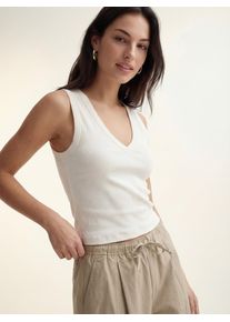 V&eacute;ro Moda V-Shirt VERO MODA "VMCHLOE SHORT DEEP V-NECK TOP JRS NOOS", Damen, Gr. XS, snow wei&szlig;, Jersey, Obermaterial: 95% Baumwolle, 5% Elasthan, unifarben, normal, tiefer V-Ausschnitt, Shirts V-Shirt, Baumwollmischung, regular fit