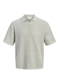 Jack & Jones Polokragenpullover JACK & JONES "JORTYLER KNIT SS SPLIT NECK POLO SN", Damen, Gr. XS, seagrass, Strick, Obermaterial: 50% Baumwolle, 50% Polyester, gemustert, regular fit normal, ohne Ausschnitt, B&uuml;ndchen, Pullover Polokragenpullover, Baumwollmischung, regular fit