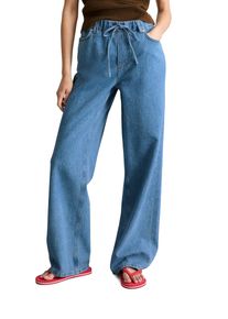 Marc O'Polo Weite Jeans MARC O'POLO DENIM "Model Tomm wide mit elastischem Bund", Damen, Gr. 26, L&auml;nge 32, medium blau, Obermaterial: 100% Baumwolle, weit lang, Jeans Weite Jeans