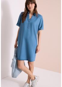 Jeanskleid Cecil, Damen, Gr. S (38), N-Gr, mid blau wash, Web, Obermaterial: 76% Lyocell, 24% Baumwolle, unifarben, regular fit knielang, V-Ausschnitt, Kleider Jeanskleid, mit V-Ausschnitt