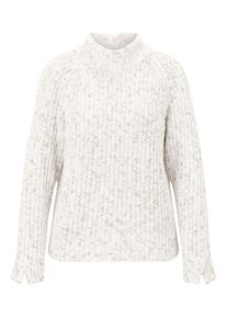 Strickpullover Cartoon "Strickpullover mit Stehkragen", Damen, Gr. 44, beige (light beige melange), Obermaterial: 100% Polyester PES., Pullover Strickpullover