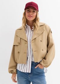 bonprix Kurze Trenchjacke, braun, Gr.44, Mit Bubble-Saum