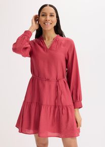 bonprix Tunika-Kleid aus softem Viskose-Mix, rot, Gr.44, luftiges Tunika Kleid mit Bindeband