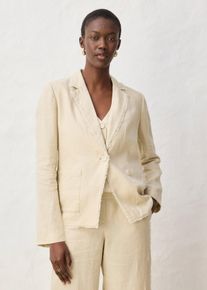 bonprix Blazer aus reinem Leinen, beige, Gr.46, sommerlicher Blazer aus reinem Leinen, aus Leinen
