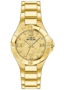 Invicta Wildflower 50391 Damenarmbanduhr - Quartz Uhrwerk - Edelstahl mit goldenem Zifferblatt - 26 mm