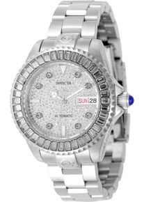 Invicta Pro Diver 49621 Damenarmbanduhr - Automatisches Uhrwerk - Edelstahl mit Silbernem Zifferblatt - 38 mm