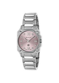 Gucci G-Flat YA166501 Damen Uhr mit pinkem Zifferblatt aus Edelstahl 30mm