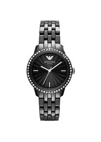 Emporio Armani AR1478 Damen Ceramica Schwarz Kristall Uhr