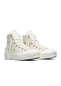 Sneaker Converse "CHUCK TAYLOR ALL STAR LIFT PLATFORM HEATHERED GLAM", Damen, Gr. 39, egret, gold, schwarz, Synthetik, Schuhe Sneaker, f&uuml;r Freizeitaktivit&auml;ten, mit profiliertem Laufsohlenprofil