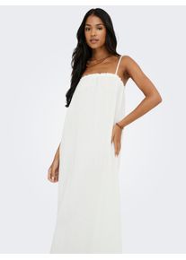 Jacqueline de Yong Maxikleid JDY "JDYTHEISJAZ LIFE S/L MAXI DRESS WVN NOOS", Damen, Gr. XL, N-Gr, cloud dancer, Web, Obermaterial: 100% Baumwolle, unifarben, regular fit lang, Rundhals, Kleider Maxikleid, Baumwolle, regular fit, Musselin Qualit&auml;t