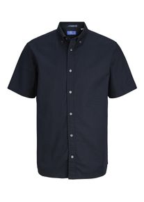 Jack & Jones Kurzarmhemd JACK & JONES "JPRBLUHARVEY OXFORD S/S SHIRT", Herren, Gr. XL, N-Gr, sky captain fit:regular fit, Web, Obermaterial: 97% Baumwolle, 3% Elasthan, unifarben, regular fit normal, ohne Ausschnitt, gerader Abschluss, Hemden Kurzarmhemd, mit Button-Down Kragen