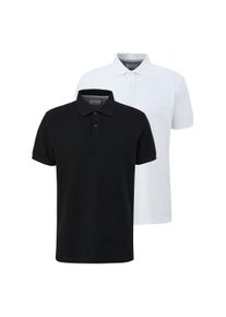 Poloshirt s.Oliver "Poloshirt Basic Poloshirt 2er Pack", Herren, Gr. M, bunt (wei&szlig;, schwarz), Obermaterial: 100% Baumwolle CO., Shirts Poloshirt