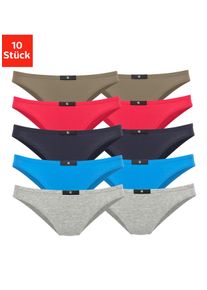 H.I.S. Slip H.I.S, Herren, Gr. 44, bunt (rot, rot, marine, blau, khaki, grau, meliert), Jersey, Obermaterial: 95% Baumwolle, 5% Elasthan, unifarben, k&ouml;rpernah, Unterhosen Slip, aus elastischer Baumwoll-Qualit&auml;t