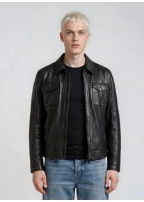 Lederjacke Trueprodigy "Jax Aufgesetzte Taschen im Hemd-Stil", Damen, Gr. M, schwarz, Obermaterial: 100% Schafsleder sheepskin., regular fit, Jacken Lederjacke