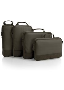 Kofferorganizer Heys "Ecotex Compression Packing Cube", Herren, Gr. B/H/T: 35,6cm x 29,2cm x 12,7cm, gr&uuml;n (gr&uuml;n moss), Nylon, unifarben, Taschen Kofferorganizer, komprimierbare Packw&uuml;rfel, Packtaschen, Organizer f&uuml;r Koffer