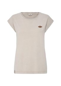 Rundhalsshirt oxmo "Rundhalsshirt OXSille", Damen, Gr. XS, beige (humus), Obermaterial: 100% Baumwolle CO., Shirts Rundhalsshirt