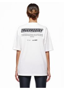Oversize-Shirt Trueprodigy "Eden F Logo Print Oversized Rundhals", Damen, Gr. XL, wei&szlig;, Obermaterial: 100% Baumwolle CO., Rundhals, Shirts Oversize-Shirt