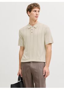 Jack & Jones Polokragenpullover JACK & JONES "JPRBLAWILLIAM STRUCTURE KNIT POLO SS SN", Damen, Gr. XS, ancient scroll, Strick, Obermaterial: 80% Viskose, 20% Nylon, unifarben, regular fit normal, ohne Ausschnitt, Pullover Polokragenpullover, Viskosemischung, regular fit