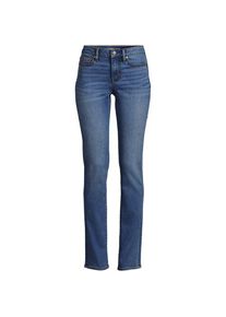 LANDS' END Straight Fit Recover Jeans Mid Waist, Damen,  Blau, Elasthan/Baumwoll-Mischung/Polyester-Mischung, by Lands' End