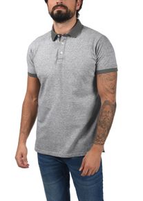 !Solid Poloshirt SOLID "Poloshirt SDPanos", Herren, Gr. L, grau (med grau m), Web, Obermaterial: 60% Baumwolle CO. 40% Polyester PES., regular fit, Shirts Poloshirt