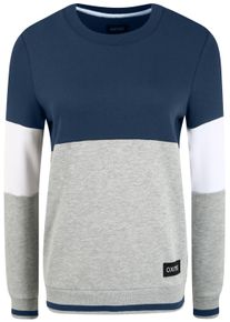 Rundhalspullover oxmo "Sweatpullover OXOmaya", Damen, Gr. XL, blau (insignia blau), Obermaterial: 80% Polyester PES. 20% Baumwolle CO., Pullover Rundhalspullover