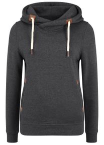 Kapuzenpullover oxmo "Hoodie OXVicky", Damen, Gr. XS, grau (dar grau m), Obermaterial: 80% Polyester PES. 20% Baumwolle CO., Sweatshirts Kapuzenpullover