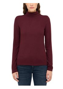 Langarmshirt Mustang "Damen Style Victoria", Damen, Gr. XL, braun (dunkelbraun), Jersey, 95% Viskose, 5% Elasthan, Rundhals, Shirts Langarmshirt