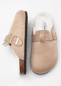 bonprix Hausschuhe, braun, Gr.40, Kuschelige Pantolette mit Warmfutter