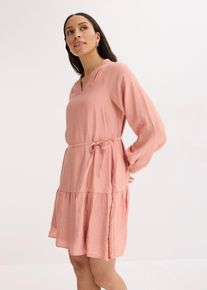 bonprix Tunika-Kleid aus softem Viskose-Mix, rosa, Gr.52, luftiges Tunika Kleid mit Bindeband