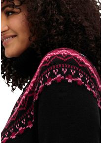 sheego Gro&szlig;e Gr&ouml;&szlig;en Strickkleid mit Norweger-Muster, schwarz, Gr&ouml;&szlig;e 50 - Damen