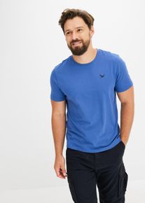 bonprix T-Shirt in Regular Fit (3er Pack), blau, Gr.52/54 (L), Sch&ouml;ne T-Shirts im 3er Pack mit kleiner Stickerei auf der Brust, aus 100% Baumwolle