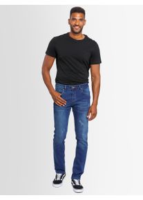 Alessandro Salvarini A. Salvarini Herren Jeans Slim Fit Stretch Denim 5-Pocket - Blau Used-Look