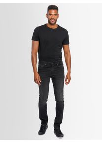 Alessandro Salvarini A. Salvarini Herren Jeans Slim Fit Stretch Denim 5-Pocket - Schwarz Washed