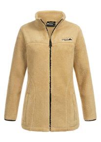 Arctic Seven Damen Sherpa Fleecejacke &ndash; W&auml;rmende Outdoorjacke mit Zipper &ndash; Pale Khaki