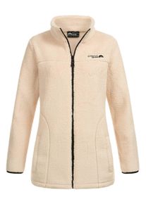Arctic Seven Damen Sherpa Fleecejacke &ndash; W&auml;rmende Outdoorjacke mit Zipper &ndash; Beige