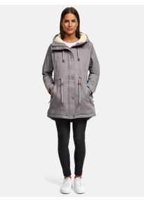 Navahoo Ireliaa Damen Parka &ndash; Windabweisende Winterjacke mit Teddyfell & Kapuze - Grau