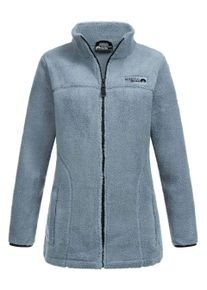 Arctic Seven Damen Sherpa Fleecejacke &ndash; W&auml;rmende Outdoorjacke mit Zipper &ndash; Dusty Blue