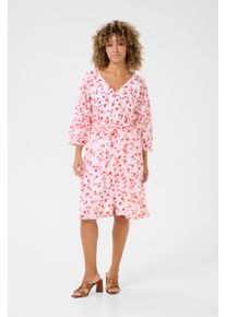 Cream Kleid A-shape pink white