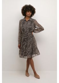 Cream Kleid A-shape animal