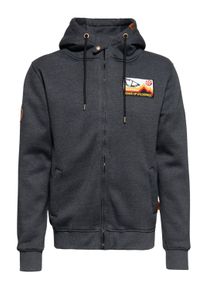 King Kerosin Herren Outdoor Sweatjacke K.K. Adventure Gear - Frame of Wilderness grau