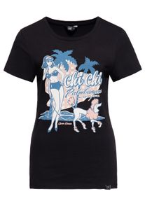 Queen Kerosin Damen T-Shirt Chi Chi Beach Poodle schwarz