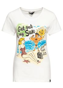 Queen Kerosin Damen Classic T-Shirt Get out of my sun offwhite