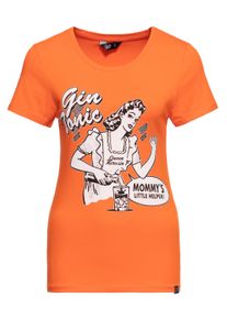 Queen Kerosin Damen Classic T-Shirt Gin Tonic orange