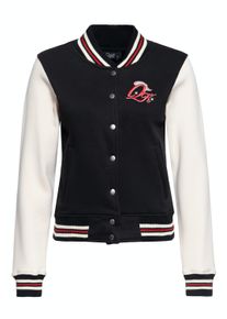 Queen Kerosin Damen College Sweatjacke Rebel at Heart schwarz