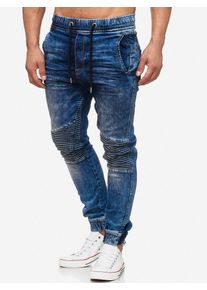 Tazzio Herren Jeans Regular Fit im Biker Jogger-Stil