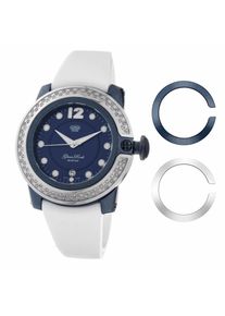 Glam Rock Damenuhr Quartz Silber Blau